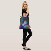 Tote Bag Coloré Avec Bleu Moderne Art Fractal Abstrait (Sur le modèle)