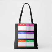 Tote Bag Coloré Bonjour Mon Nom Est (Devant)