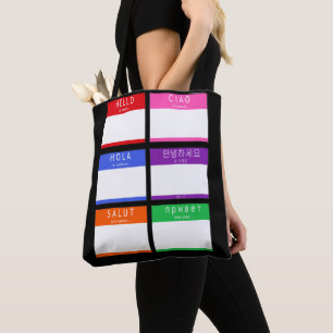 Tote Bag Coloré Bonjour Mon Nom Est