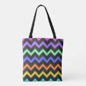 Tote Bag Coloré Chevron Cool Summer Fun Motif Monogramme (Dos)