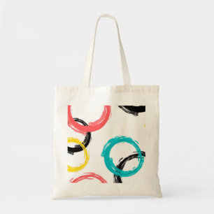 Tote Bag Coloré, cool, moderne, tendance cercles de brosse