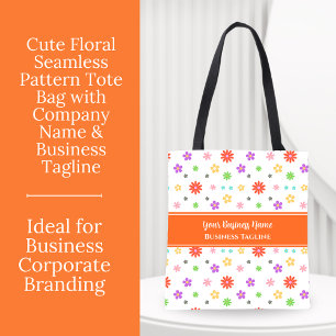 Tote Bag Coloré Cute Floral Seamless Motif Business