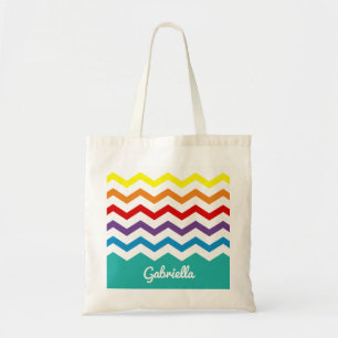 Tote Bag Coloré de Chevron d'arc-en-ciel d'enfants assez