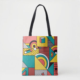 Tote Bag Coloré géométrique : motif abstrait.