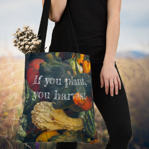 Tote Bag Coloré squash d'automne et citrouille