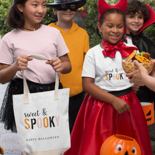 Tote Bag Coloré Sucré Et Effrayant Joyeux Halloween