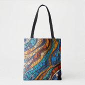 Tote Bag Coloré Vitrage Mosaïque Abstraction (Devant)
