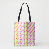 Tote Bag Colorful Dragonfly Pattern Bright Summer Stripe  (Devant)