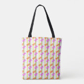 Tote Bag Colorful Dragonfly Pattern Bright Summer Stripe  (Dos)