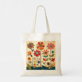Tote Bag Colorful Folk Art Flowers (Dos)
