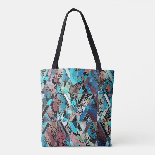 Tote Bag Colorful Geometric Abstract Pattern (Dos)