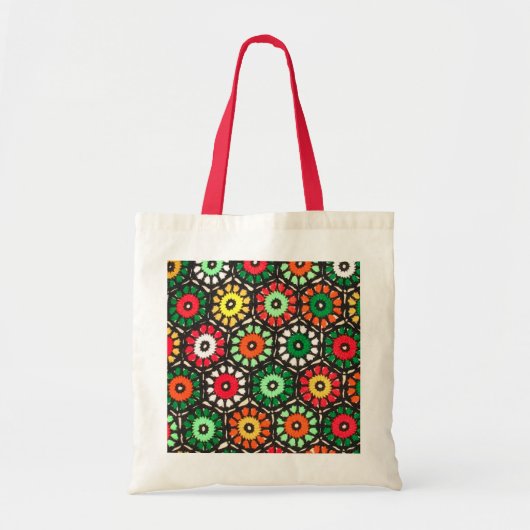 Tote Bag Colorful Granny Circles Crochet Pattern (Devant)