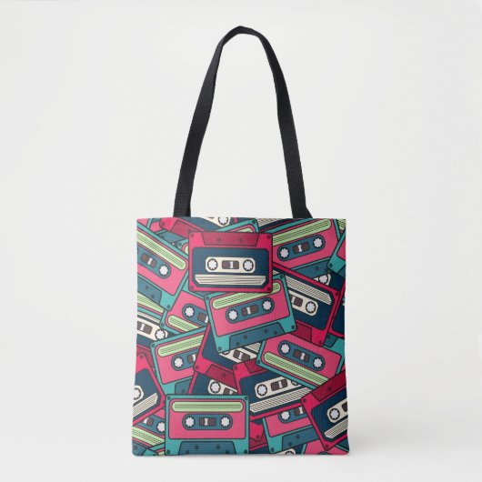 Tote Bag Colorful Irregular Seamless Cassette Pattern. Uniq (Devant)