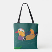 Tote Bag Colorful Mandarin Duck Modern Digital Art (Dos)