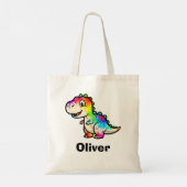 Tote Bag Colorful Paint Splatter Dinosaur (Dos)
