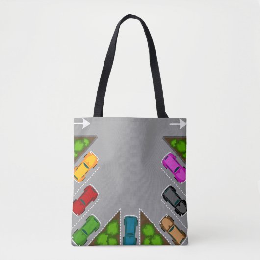 Tote Bag Colorful Parking Lot Overhead View Car Enthusiast (Devant)