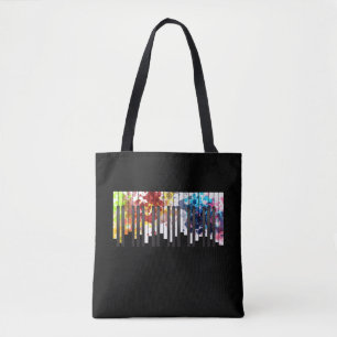 Tote Bag Colorful Piano Keys Music Lover Pianist