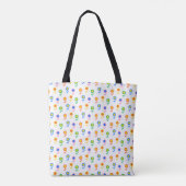 Tote Bag  Colorful Retro Flower Pattern Pop Art Daisy  (Dos)