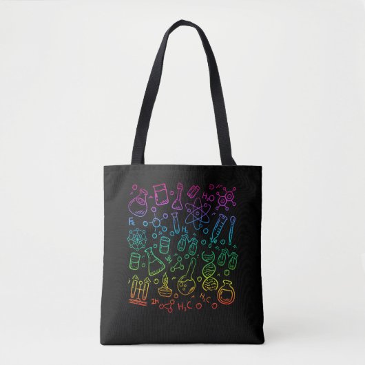 Tote Bag Colorful Science Symbols Chemistry Physics (Devant)