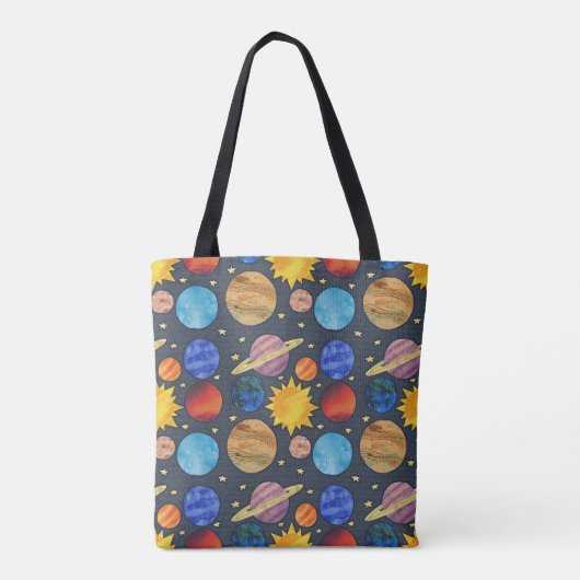 Tote Bag Colorful Solar System (Dos)