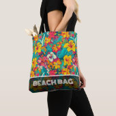 Tote Bag Colorful Tropical Flowers Pattern (De près)