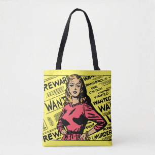 Tote Bag Colorful Unique femme vintage journal Jaune