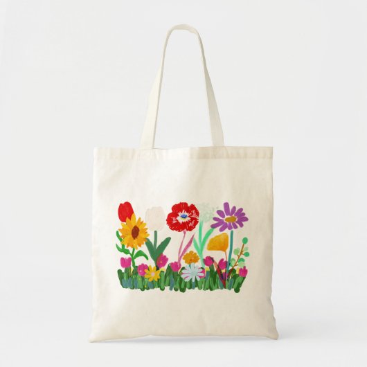 Tote Bag Colorful Wildflower Garden on Budget (Devant)