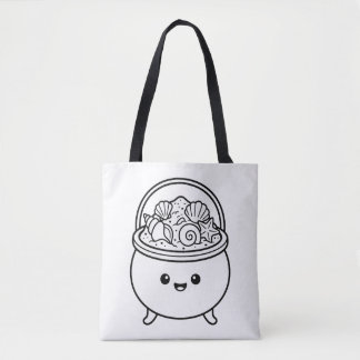 Tote Bag Coloriez Votre Propre Chaudron Kawaii Sables Coqui