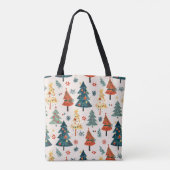 Tote Bag Colourful Christmas Pine Trees Seamless Pattern (Dos)