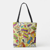 Tote Bag Comic Elements Motif coloré (Dos)
