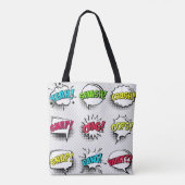 Tote Bag Comic speech bubbles with halftone shadow and text (Dos)