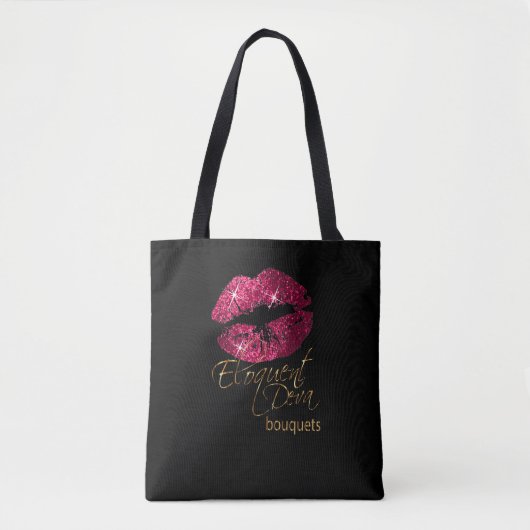 Tote Bag Commande personnalisée - Lèvres roses chaudes (Devant)
