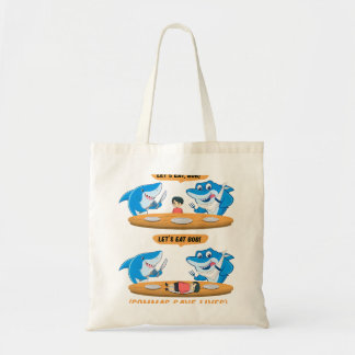 Tote Bag Commas Ponctuation Requin Mange Bob Funny Engli