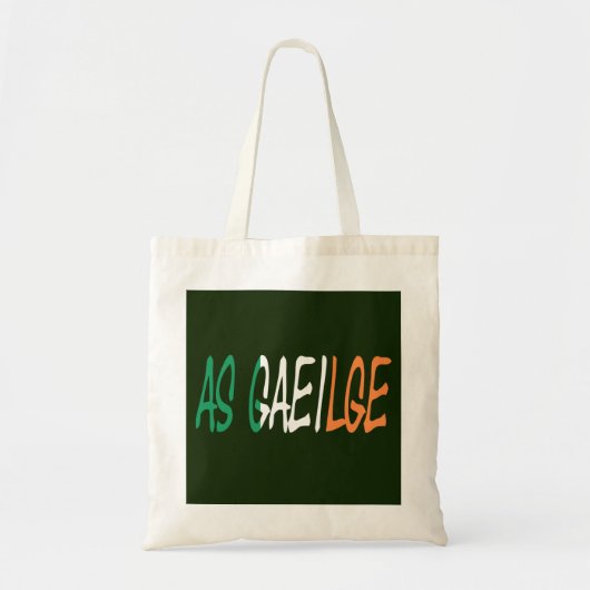 Tote Bag Comme Gaeilge a superposé le drapeau irlandais (Devant)