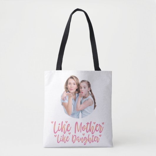 Tote Bag Comme Mère Comme Fille, Cadeau Personnalisé Maman (Devant)