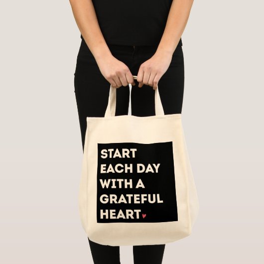 Tote Bag Commencez chaque journée avec un coeur reconnaissa (Devant (produit))