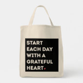 Tote Bag Commencez chaque journée avec un coeur reconnaissa (Dos)