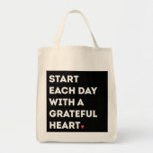 Tote Bag Commencez chaque journée avec un coeur reconnaissa (Devant)