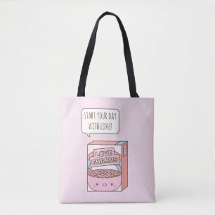 Tote Bag Commencez votre journée avec Love Breakfast Cereal