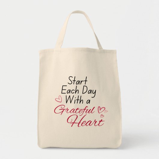 TOTE BAG COMMENCEZ VOTRE JOURNÉE AVEC UN COEUR RECONNU FOUR (Devant)