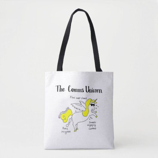 Tote Bag Comms autocollant Unicorn (Devant)