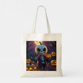 Tote Bag Compagnon squelette de patch de citrouille (Dos)