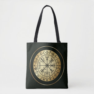 Tote Bag Compas végétarien : Runes guides de l'Islande