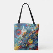 Tote Bag Composition Abstraite Dynamique Collision Céleste (Dos)