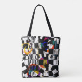 Tote Bag Composition arrière - plan abstraite, avec traits, (Dos)