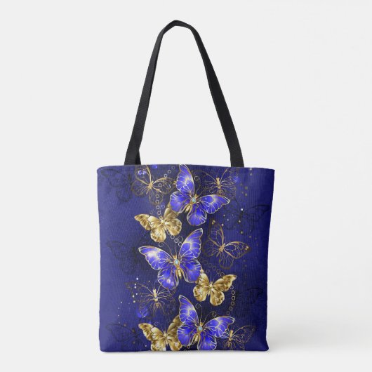 Tote Bag Composition avec les papillons Sapphire (Dos)