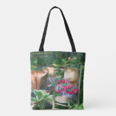 Tote Bag Composition de jardin de fleurs à l'huile (Dos)