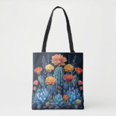 Tote Bag Composition des cactus à fleurs, succulents (Devant)