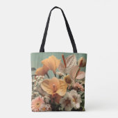 Tote Bag Composition florale d'anthurium et de fleurs tropi (Dos)