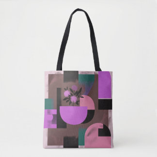 Tote Bag Composition florale géométrique moderne